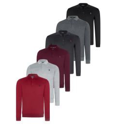 Снимка на SET OF SIX V4007 DEWBERRY MEN'S SWEATSHIRT-BLACK-NAVY-ANTHRACITE-BURGUNDY-GRAY-PURPLE