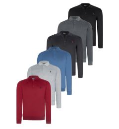 Снимка на SET OF SIX V4007 DEWBERRY MEN'S SWEATSHIRT-BLACK-NAVY-ANTHRACITE-GRAY-BURGUNDY-INDIGO