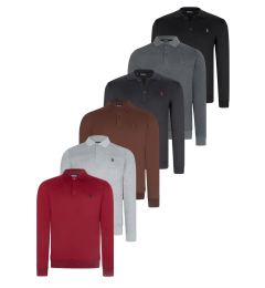 Снимка на SET OF SIX V4007 DEWBERRY MEN'S SWEATSHIRT-BLACK-NAVY-ANTHRACITE-GREY-BURGUNDY-BROWN