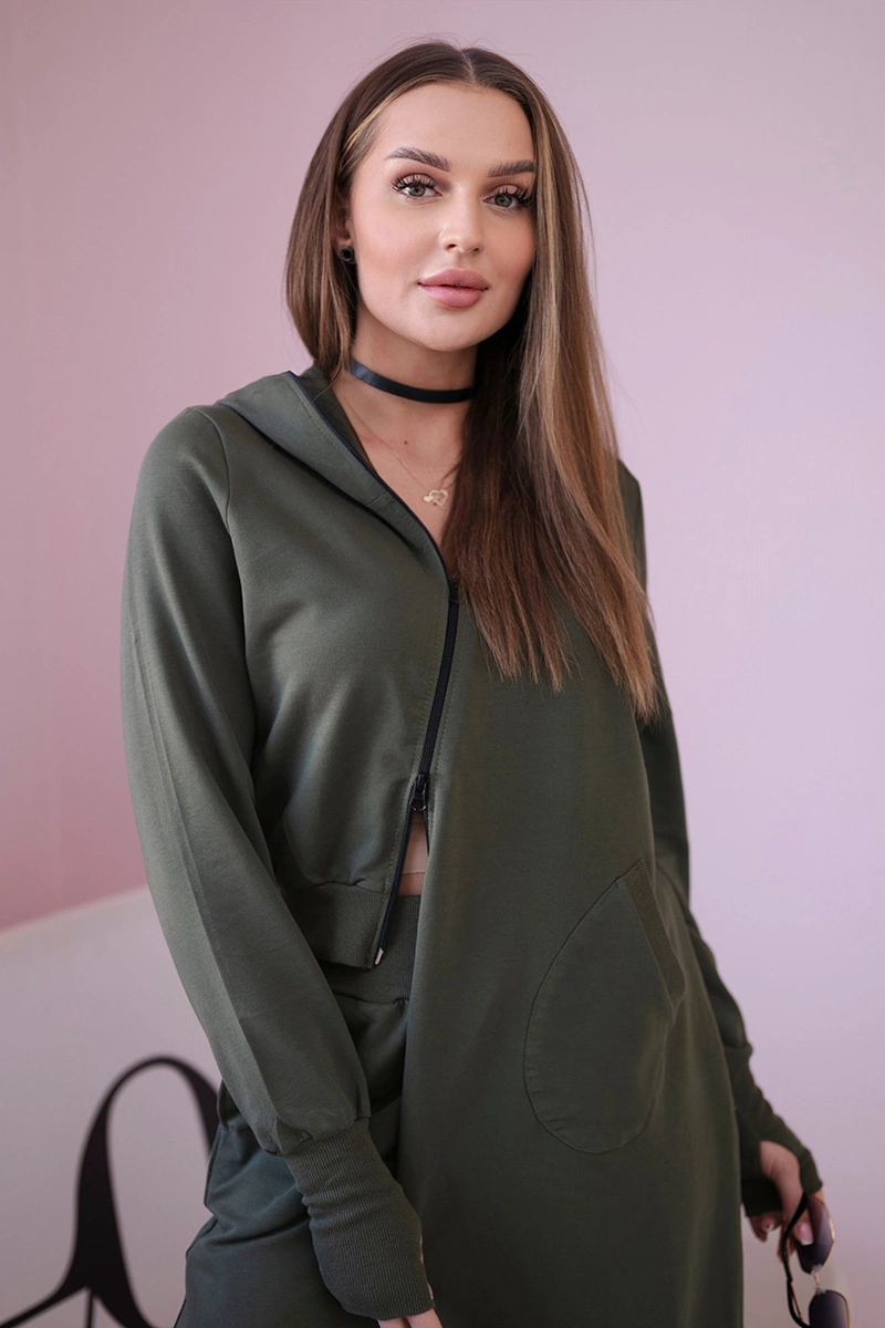 Снимка на Set of sweatshirt with long khaki side