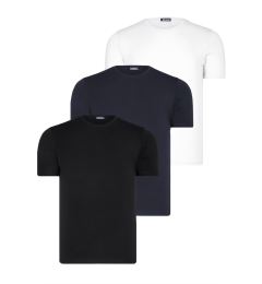 Снимка на SET OF THREE T8569 DEWBERRY BICYCLE COLLAR MEN'S T-SHIRT-BLACK-WHITE-NAVY BLUE