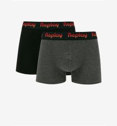 Снимка на Set of two men's boxers in black and dark grey Replay - Men
