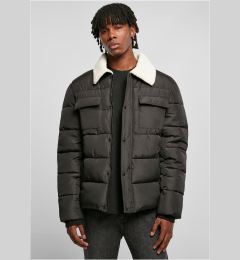Снимка на Sherpa Collar Padded Shirt Jacket Black