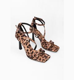 Снимка на Shoeberry Women's Mules Leopard Satin Heeled Shoes