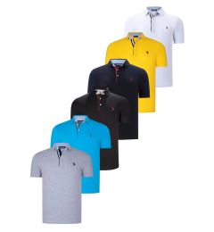 Снимка на SIX SET T8582 DEWBERRY MENS T-SHIRT-BLACK-WHITE-NAVY BLUE-DARK TURQUOISE-YELLOW-GREY