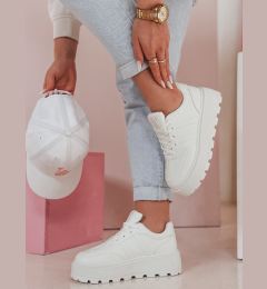 Снимка на Sneakersy damskie na platformie PLATIFORM białe Dstreet
