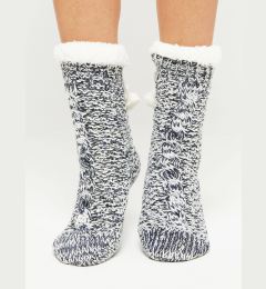 Снимка на Socks decorated with braid stitch and sequins navy blue