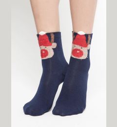 Снимка на Socks with teddy bear head application navy blue