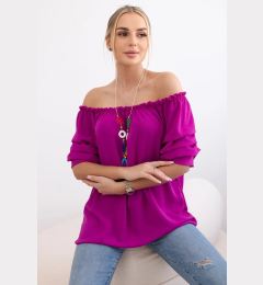 Снимка на Spanish blouse with decorative sleeves dark purple