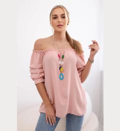 Снимка на Spanish blouse with decorative sleeves powder pink
