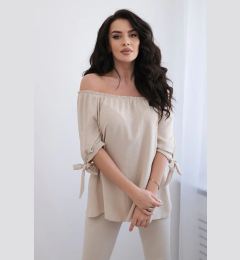 Снимка на Spanish blouse with sleeve ties beige