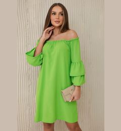 Снимка на Spanish dress with pleats on the sleeve of bright green color