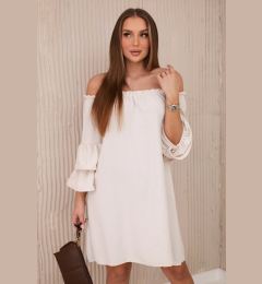 Снимка на Spanish dress with ruffles on the sleeve beige color