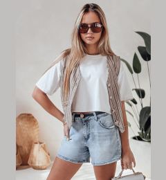 Снимка на Spodenki damskie jeansowe z paskiem HELLO JEAN niebieskie Dstreet