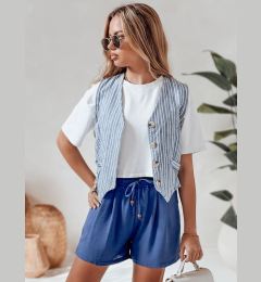 Снимка на Spodenki damskie materiałowe SUMMER TRIP niebieskie Dstreet