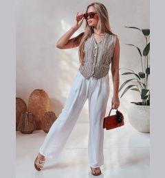 Снимка на Spodnie damskie casualowe wide leg LOVETRIP białe Dstreet