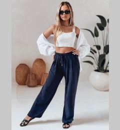 Снимка на Spodnie damskie casualowe wide leg LOVETRIP granatowe Dstreet