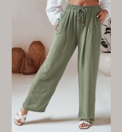Снимка на Spodnie damskie casualowe wide leg LOVETRIP zielone Dstreet