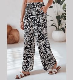 Снимка на Spodnie damskie materiałowe wide leg TROPICAL SUN czarne Dstreet
