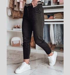 Снимка на Spodnie damskie slim fit z paskiem TAIRONIK czarne Dstreet