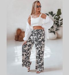Снимка на Spodnie damskie wide leg w kwiaty LOVEGARDEN czarne Dstreet