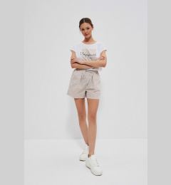 Снимка на Striped cotton shorts - beige