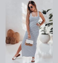 Снимка на Sukienka one size maxi SUMMER LOVE biało-niebieska Dstreet