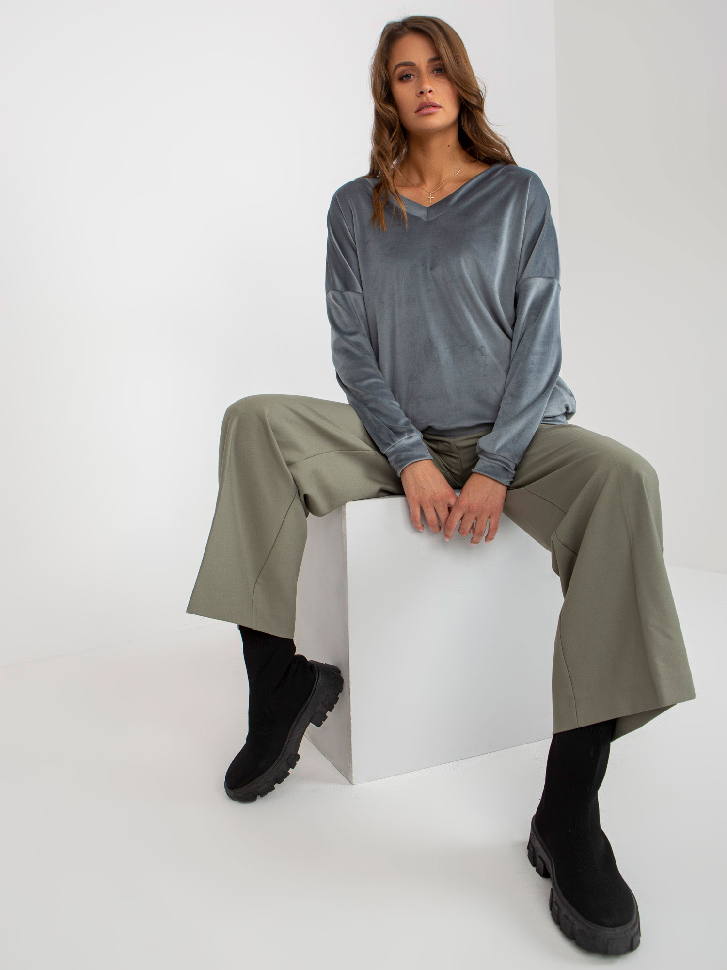 Снимка на Sweatshirt-RV-BL-8441.07P-grey-blue