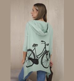 Снимка на Sweatshirt with a dark mint cycling print