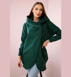 Снимка на Sweatshirt with short zipper - dark green