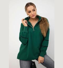 Снимка на Sweatshirt with zip and pockets green