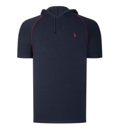 Снимка на T8570 DEWBERRY HOODED MEN'S T-SHIRT-PLAIN NAVY BLUE