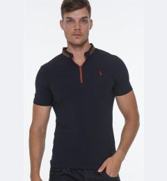 Снимка на T8571 DEWBERRY ZIPPERED MEN'S T-SHIRT-DARK NAVY BLUE