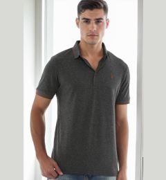 Снимка на T9586 DEWBERRY MEN'S POLO NECK T-SHIRT-ANTHRACITE