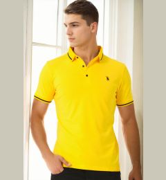 Снимка на T9586 DEWBERRY MEN'S POLO NECK T-SHIRT-YELLOW