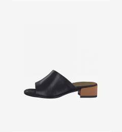 Снимка на Tamaris Black Leather Heeled Slippers - Women