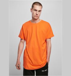 Снимка на Tangerine T-shirt with a long shape