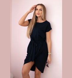 Снимка на Tied dress with a clutch bottom navy blue
