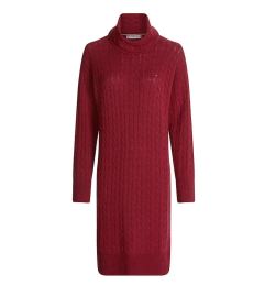 Снимка на Tommy Hilfiger Dress - SOFTWOOL CABLE ROLL-NK DRESS red