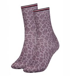 Снимка на Tommy Hilfiger Socks - TH WOMEN SOCK 1P SNAKE LUREX burgundy