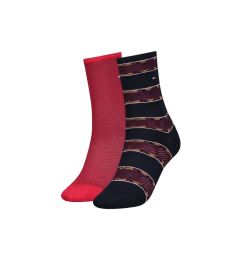 Снимка на Tommy Hilfiger Socks - TH WOMEN SOCK 2P LEOPARD STRIPE red, black