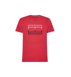 Снимка на Tommy Hilfiger T-shirt - OUTLINE LINEAR FLAG TEE red