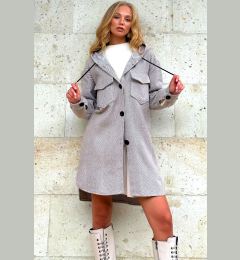Снимка на Trend Alaçatı Stili Women's Beige Hooded Double Pocket Trench Coat