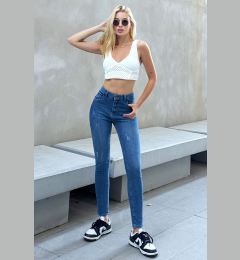 Снимка на Trend Alaçatı Stili Women's Blue Mid Waist Skinny Jeans