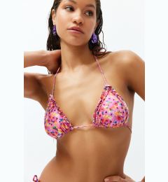 Снимка на Trendyol Abstract Pattern Triangle Frilly Bikini Top