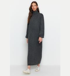 Снимка на Trendyol Anthracite Midi Knitwear Soft Textured Dress