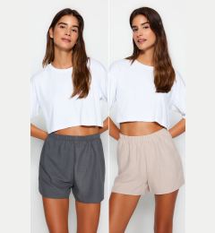 Снимка на Trendyol Beige-Multi Colorful 2-Pack Woven Shorts