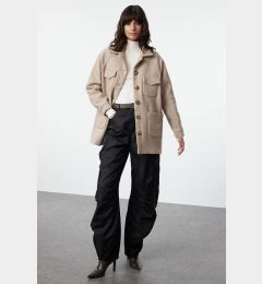 Снимка на Trendyol Beige Oversize Mold Cashmere Seasonal Shacket Thin Jacket Coat
