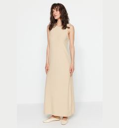 Снимка на Trendyol Beige Ribbed Knitted Sleeveless Lining Underwear Dress