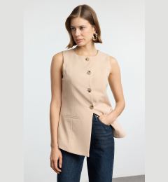 Снимка на Trendyol Beige Round/Crew Neck Regular Woven Vest